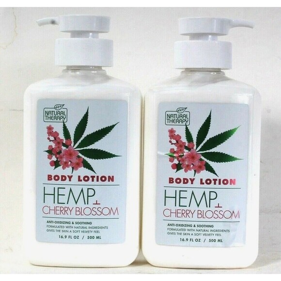 Lot of 2 Natural Therapy Hemp Cherry Blossom Soothing Body Lotion 16.9 Oz New - Picture 1 of 1